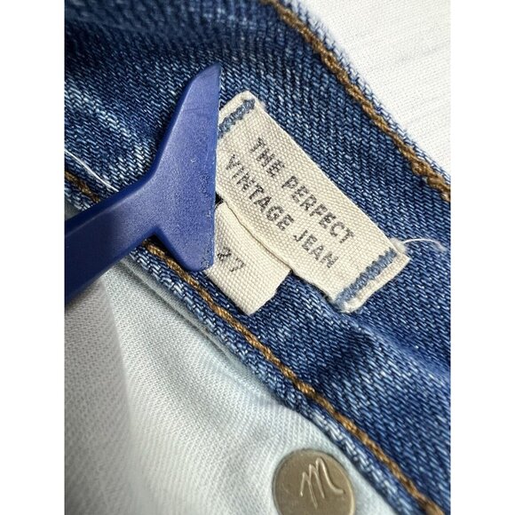 Madewell Jeans Adult 27 Blue Denim Perfect Vintage Distressed Womens - Picture 11 of 12